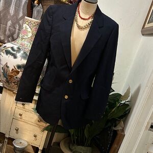 Vintage YSL Navy Blazer with Gold Buttons